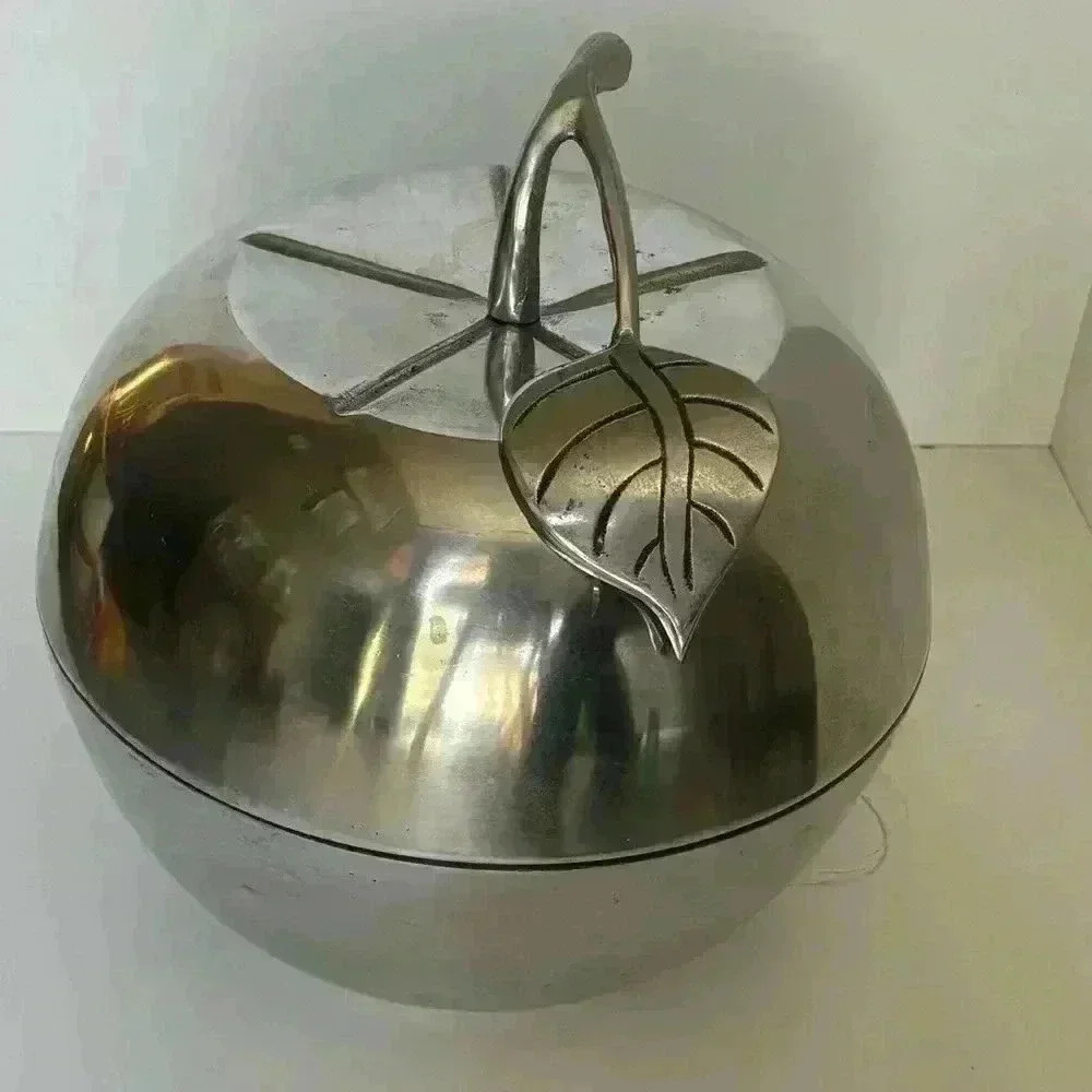 Gorgeous midcentury cast aluminum apple ice bucket